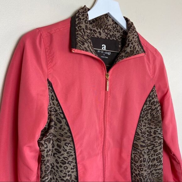 ACTIVOLOGY Coral Leopard Wind Breaker Jacket Sz PS - Picture 2 of 5